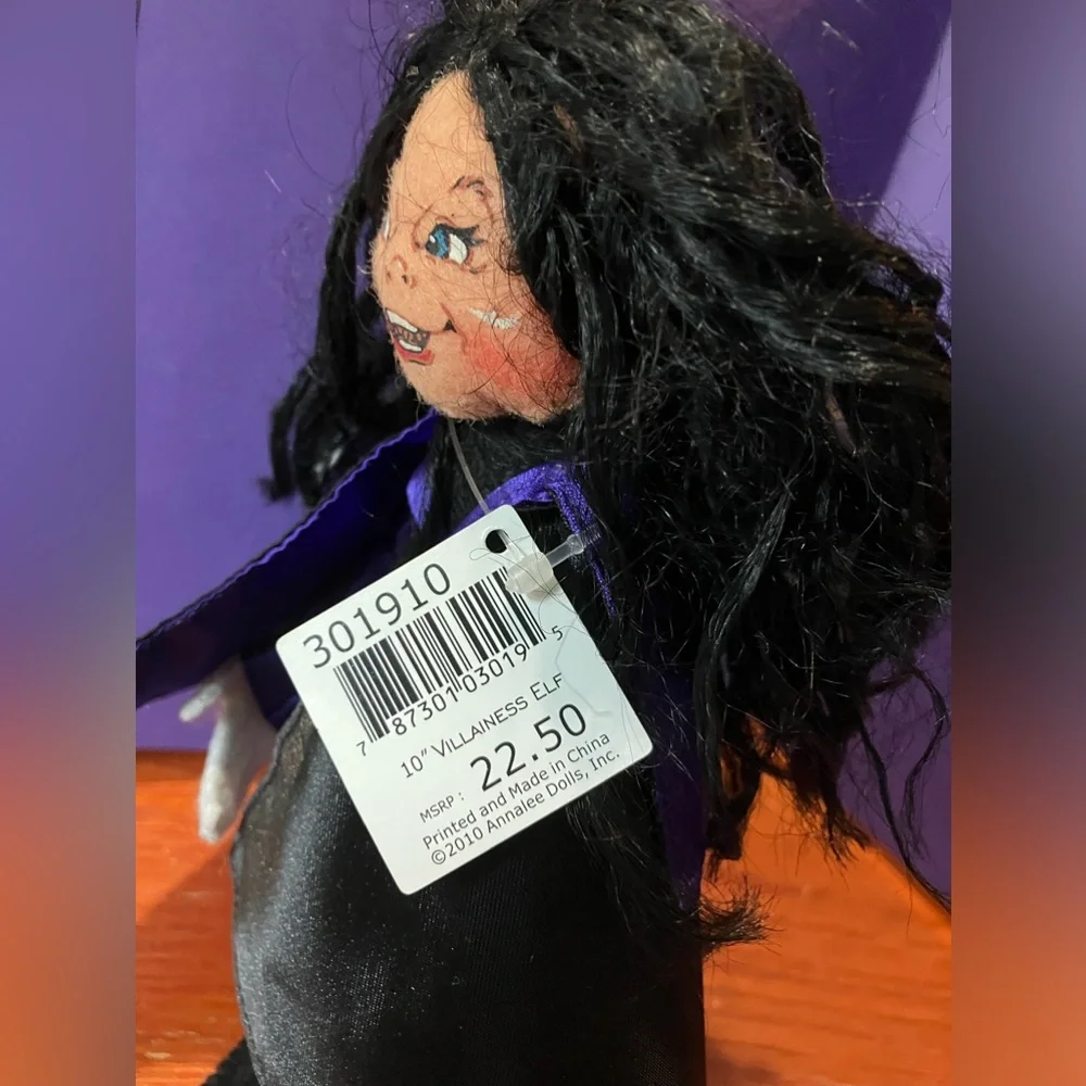 NEW Annalee 2010 Villainess Witch Elf 10” Holiday Halloween Doll Purple w/tags